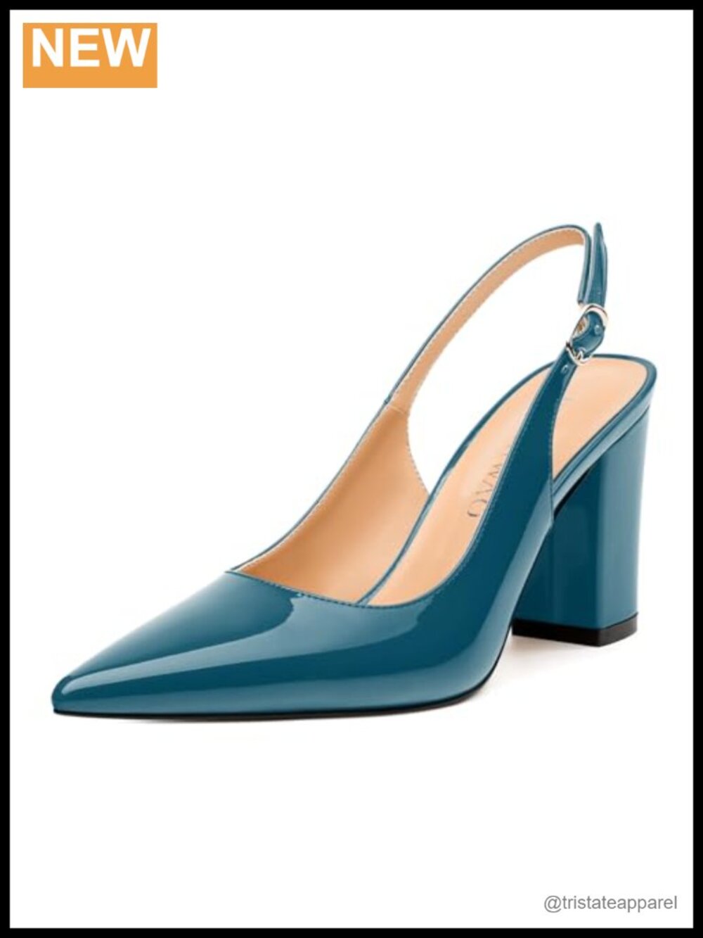 Pointed Toe Slingback Pumps with Buckle High Heels for Work Wedding Party